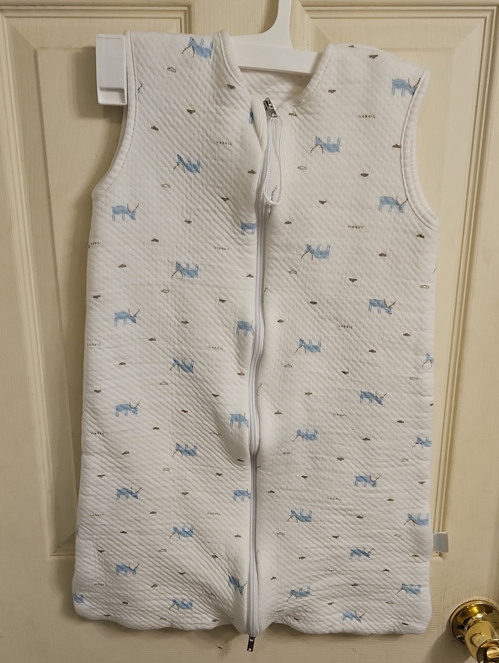 Eccomum Baby Sleeveless Zipper Sleep Sack  Blue Animal Print